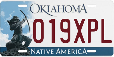 OK license plate 019XPL