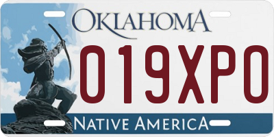 OK license plate 019XPO