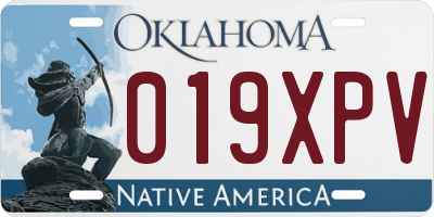 OK license plate 019XPV