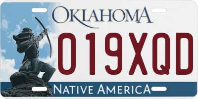 OK license plate 019XQD
