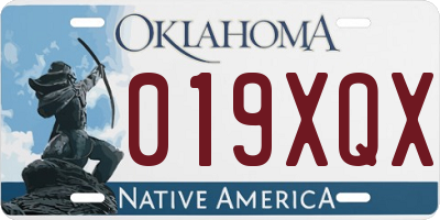 OK license plate 019XQX