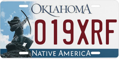 OK license plate 019XRF