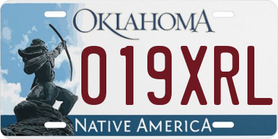 OK license plate 019XRL