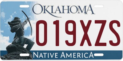 OK license plate 019XZS
