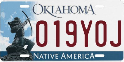 OK license plate 019YOJ