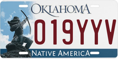 OK license plate 019YYV