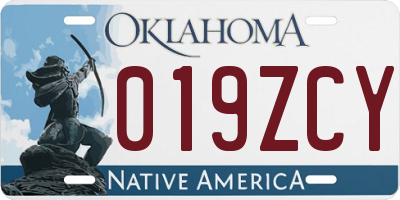 OK license plate 019ZCY