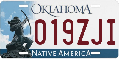 OK license plate 019ZJI