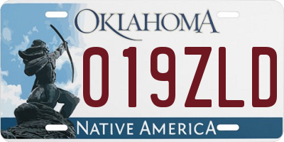 OK license plate 019ZLD