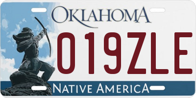 OK license plate 019ZLE