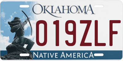 OK license plate 019ZLF