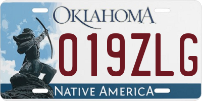 OK license plate 019ZLG