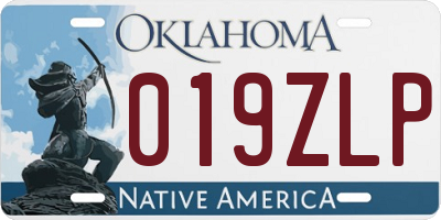 OK license plate 019ZLP