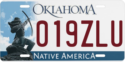 OK license plate 019ZLU