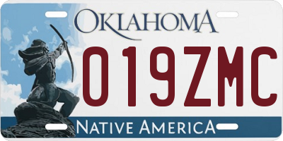 OK license plate 019ZMC