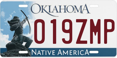 OK license plate 019ZMP