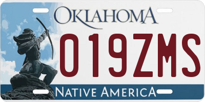 OK license plate 019ZMS