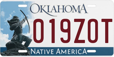OK license plate 019ZOT