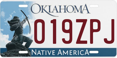 OK license plate 019ZPJ