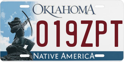 OK license plate 019ZPT