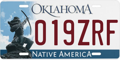 OK license plate 019ZRF