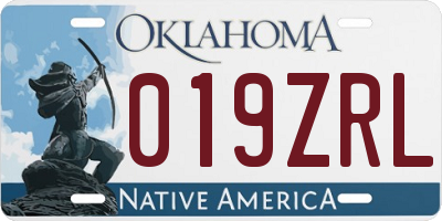 OK license plate 019ZRL