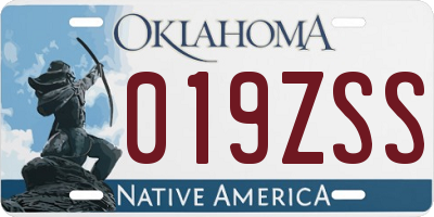 OK license plate 019ZSS