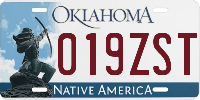 OK license plate 019ZST