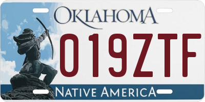 OK license plate 019ZTF
