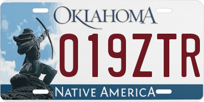 OK license plate 019ZTR