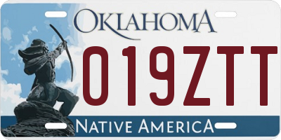 OK license plate 019ZTT