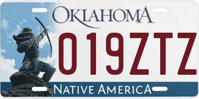 OK license plate 019ZTZ
