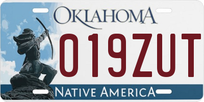 OK license plate 019ZUT