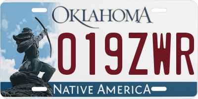 OK license plate 019ZWR