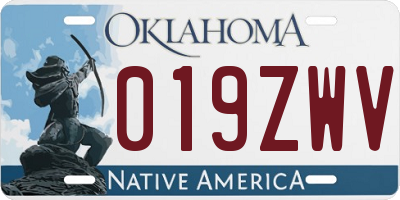 OK license plate 019ZWV