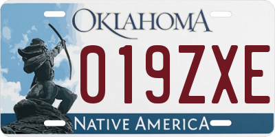 OK license plate 019ZXE