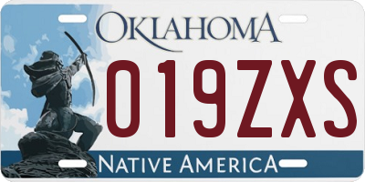 OK license plate 019ZXS