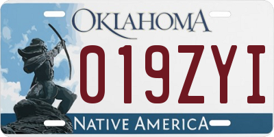 OK license plate 019ZYI