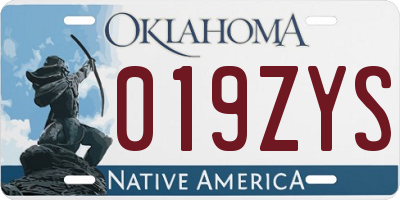 OK license plate 019ZYS