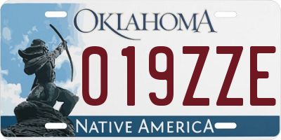 OK license plate 019ZZE