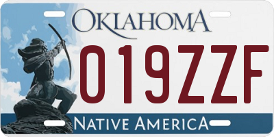 OK license plate 019ZZF