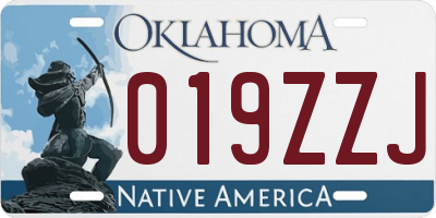 OK license plate 019ZZJ
