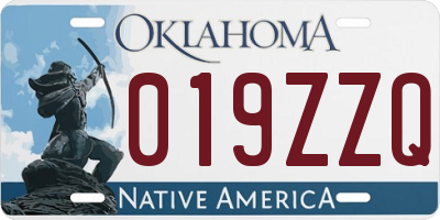 OK license plate 019ZZQ