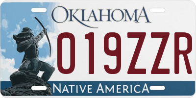 OK license plate 019ZZR