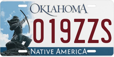 OK license plate 019ZZS