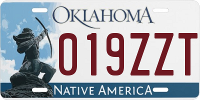 OK license plate 019ZZT