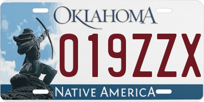 OK license plate 019ZZX