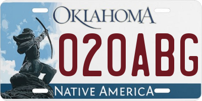 OK license plate 020ABG