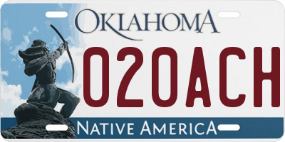 OK license plate 020ACH