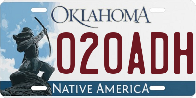 OK license plate 020ADH